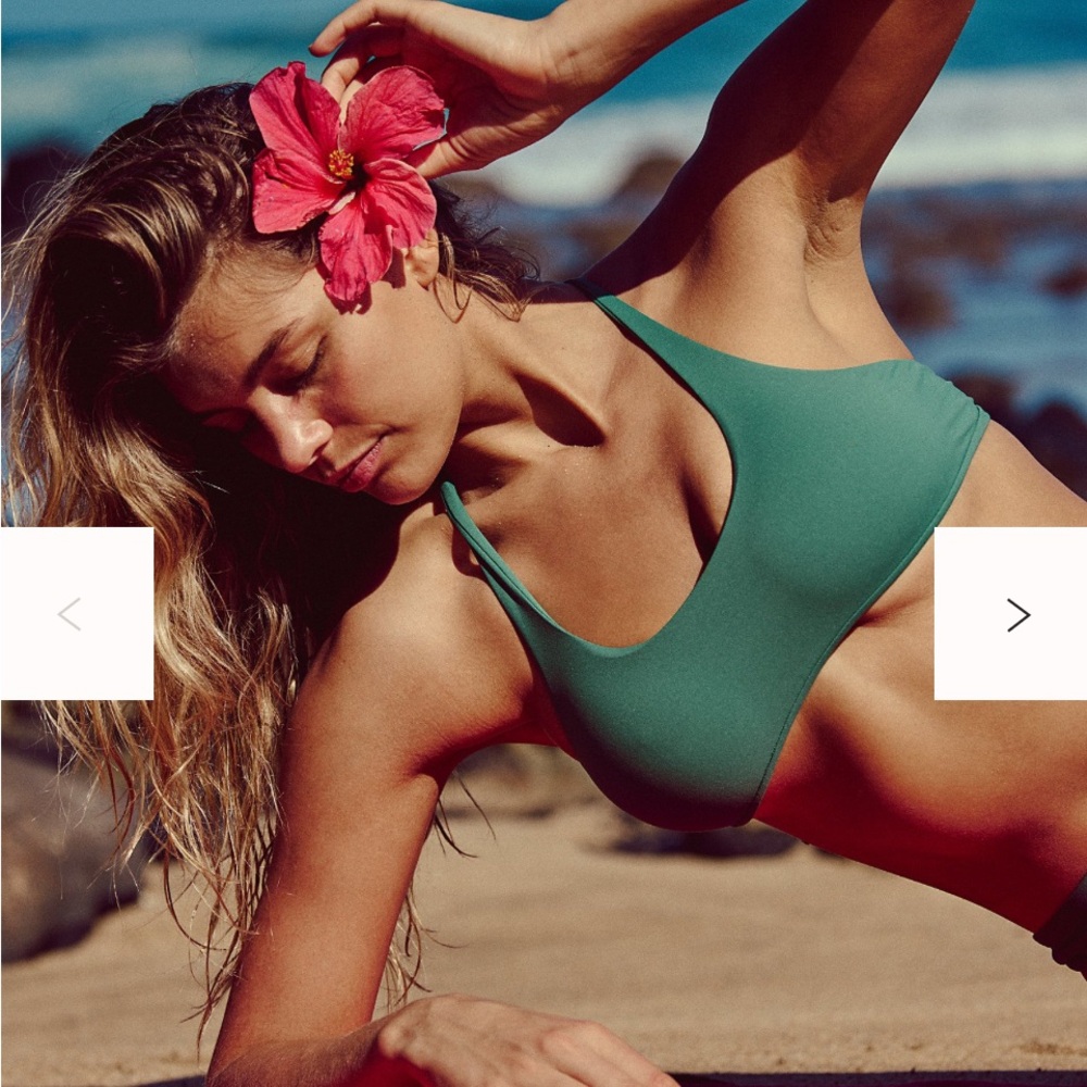 Green Strappy Swim Top left. Toast Free People. NWT!  Black is sold